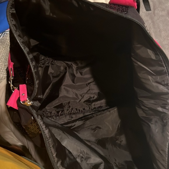 Victoria's Secret Black and Hot Pink Sequin Tote - Picture 4 of 4